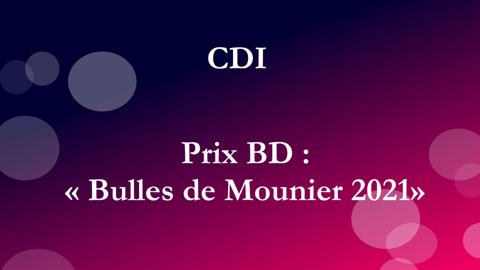 Prix Bulles de Mounier 2021